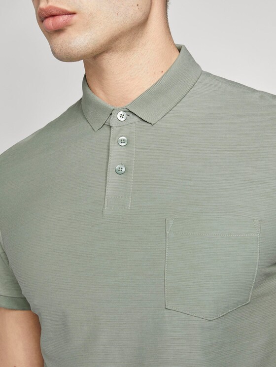 Polo shirt with a striped structure - Men - Dusty Leave Green Polo shirt with a striped structure - Men - Dusty Leave Green - 9 - TOM TAILOR Denim