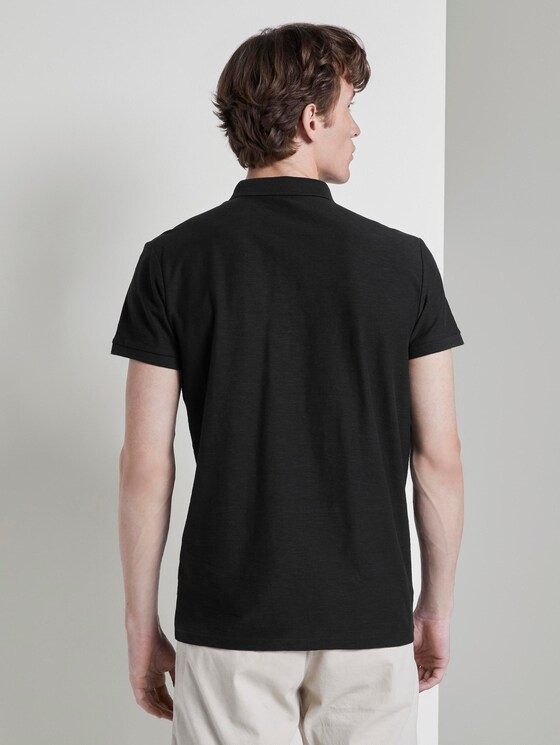 Poloshirt mit Streifenstruktur - Männer - Black Poloshirt mit Streifenstruktur - Männer - Black - 2 - TOM TAILOR Denim