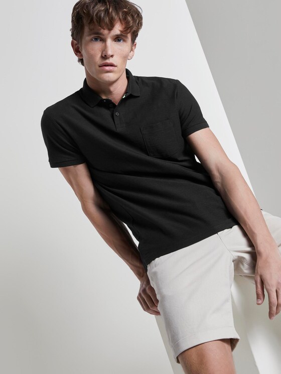 Poloshirt mit Streifenstruktur - Männer - Black Poloshirt mit Streifenstruktur - Männer - Black - 5 - TOM TAILOR Denim