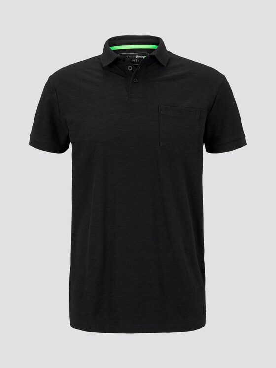 Poloshirt mit Streifenstruktur - Männer - Black Poloshirt mit Streifenstruktur - Männer - Black - 7 - TOM TAILOR Denim