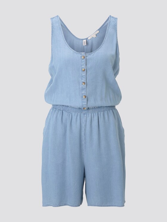 Short sleeveless jumpsuit in a denim look - Women - light stone wash denim Short sleeveless jumpsuit in a denim look - Women - light stone wash denim - 7 - TOM TAILOR Denim