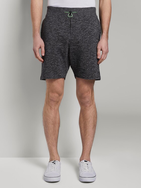 Sweat-Shorts in Melange-Optik - Männer - Black Non-Solid Sweat-Shorts in Melange-Optik - Männer - Black Non-Solid - 1 - TOM TAILOR Denim