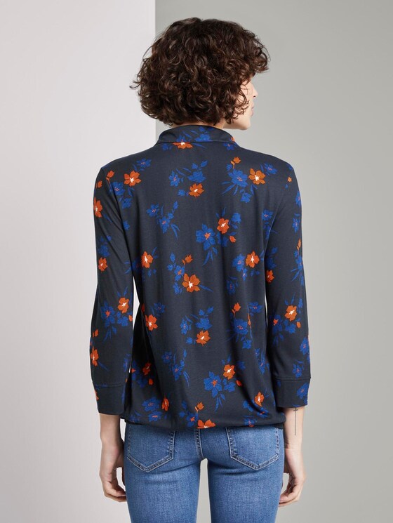 gemustertes T-shirt - Frauen - navy orange flower design gemustertes T-shirt - Frauen - navy orange flower design - 2 - TOM TAILOR
