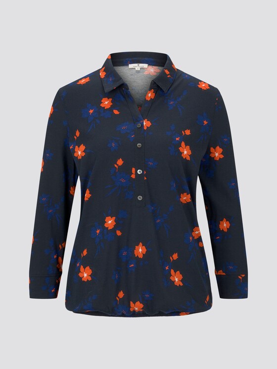 gemustertes T-shirt - Frauen - navy orange flower design gemustertes T-shirt - Frauen - navy orange flower design - 7 - TOM TAILOR