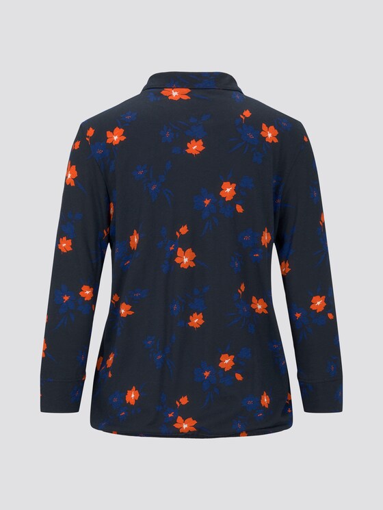 gemustertes T-shirt - Frauen - navy orange flower design gemustertes T-shirt - Frauen - navy orange flower design - 8 - TOM TAILOR