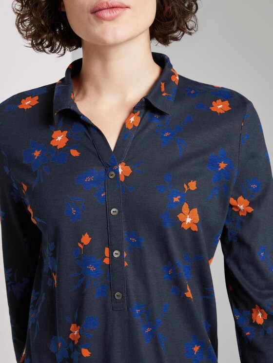 gemustertes T-shirt - Frauen - navy orange flower design gemustertes T-shirt - Frauen - navy orange flower design - 9 - TOM TAILOR