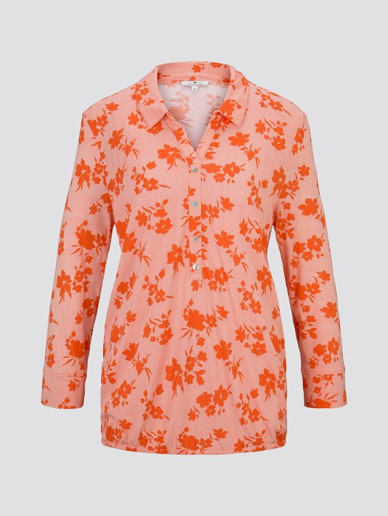 T-shirt met patroon - Vrouwen - small orange coral flower T-shirt met patroon - Vrouwen - small orange coral flower - 7 - TOM TAILOR