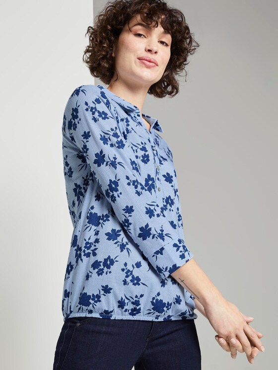 gemustertes T-shirt - Frauen - small blue navy flower gemustertes T-shirt - Frauen - small blue navy flower - 5 - TOM TAILOR