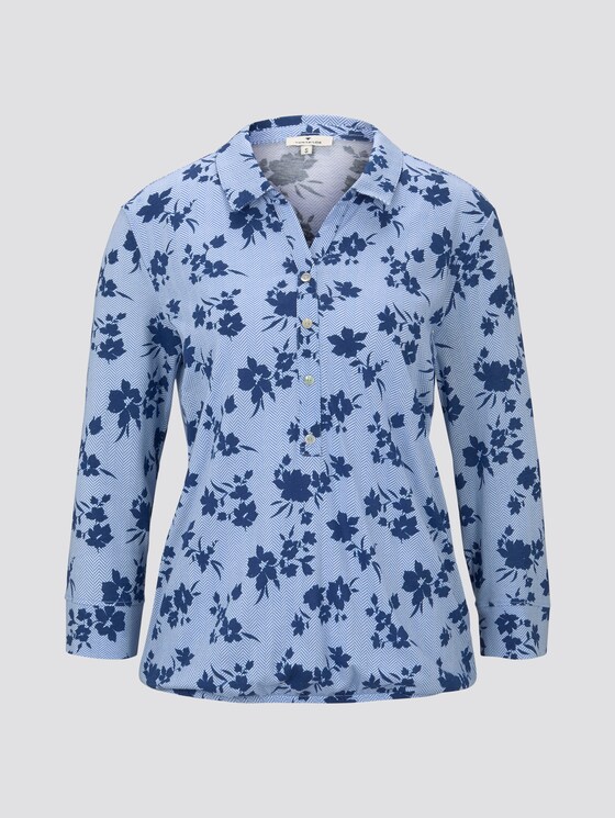 gemustertes T-shirt - Frauen - small blue navy flower gemustertes T-shirt - Frauen - small blue navy flower - 7 - TOM TAILOR