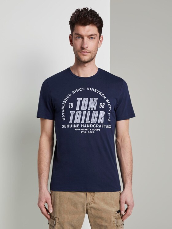 T-Shirt mit Logo-Print - Männer - Black Iris Blue T-Shirt mit Logo-Print - Männer - Black Iris Blue - 1 - TOM TAILOR