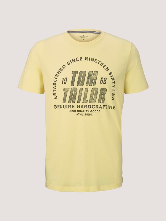 T-Shirt mit Logo-Print - Männer - pale straw yellow T-Shirt mit Logo-Print - Männer - pale straw yellow - 7 - TOM TAILOR