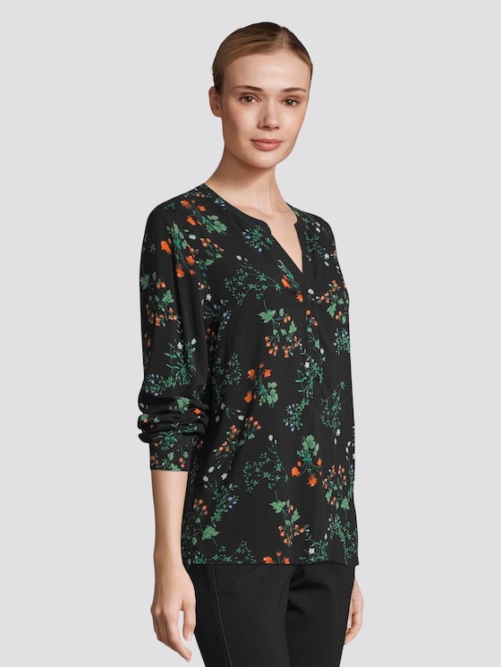 Blouse - Vrouwen - black floral design Blouse - Vrouwen - black floral design - 5 - TOM TAILOR