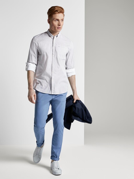 Patterned shirt with turn-ups - Men - white oval dot minimal print Patterned shirt with turn-ups - Men - white oval dot minimal print - 3 - TOM TAILOR Denim