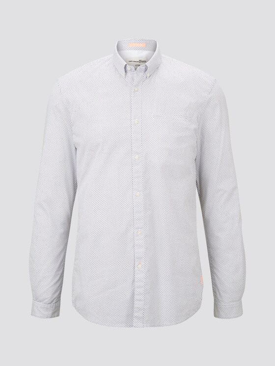 Patterned shirt with turn-ups - Men - white oval dot minimal print Patterned shirt with turn-ups - Men - white oval dot minimal print - 7 - TOM TAILOR Denim