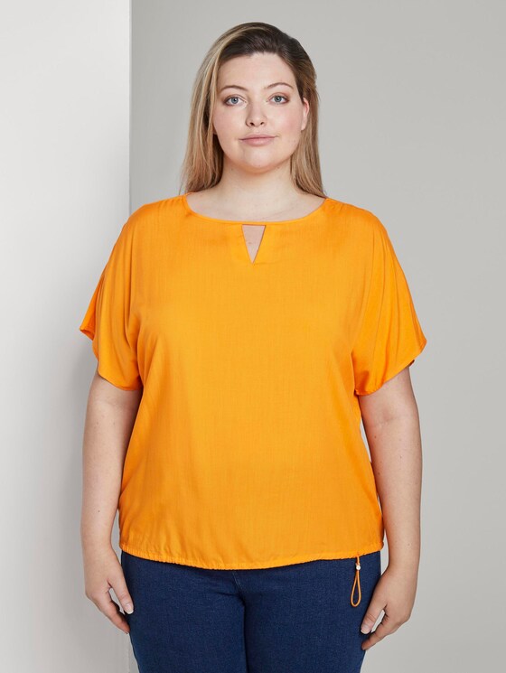 Curvy - Bluse mit Tunnelzug - Frauen - bright mandarin Curvy - Bluse mit Tunnelzug - Frauen - bright mandarin - 1 - My True Me
