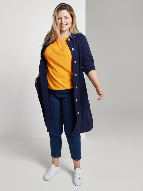 Curvy - Bluse mit Tunnelzug - Frauen - bright mandarin Curvy - Bluse mit Tunnelzug - Frauen - bright mandarin - 3 - My True Me