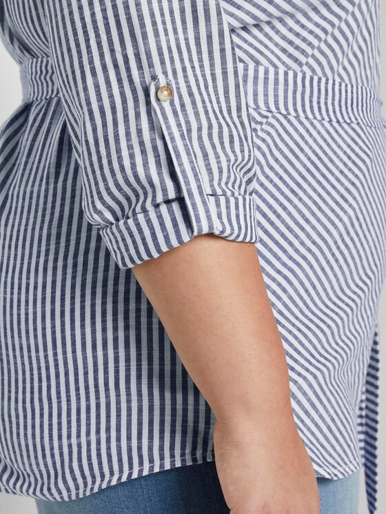 Striped blouse with a belt - Women - navy white stripe Striped blouse with a belt - Women - navy white stripe - 10 - My True Me