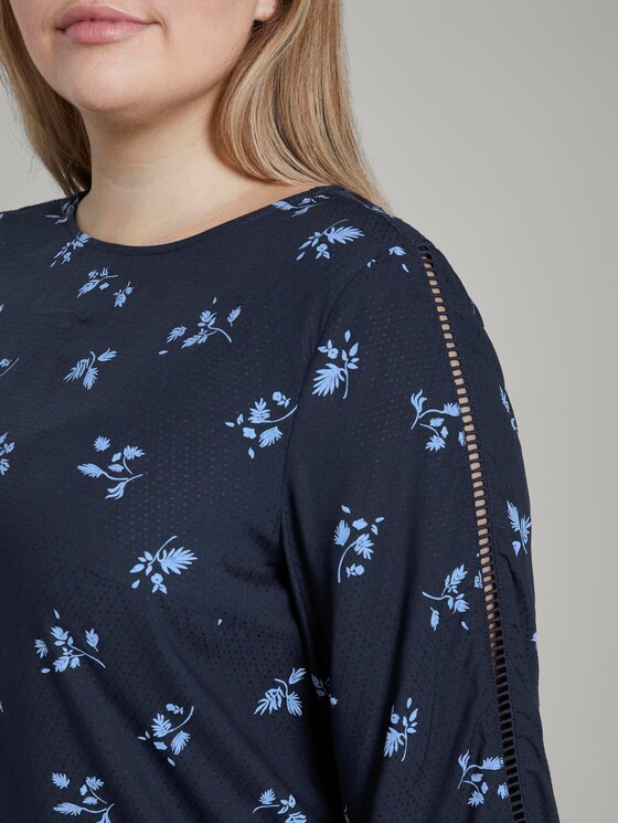 Gedessineerde blouse - Vrouwen - navy light blue fleure print Gedessineerde blouse - Vrouwen - navy light blue fleure print - 9 - My True Me