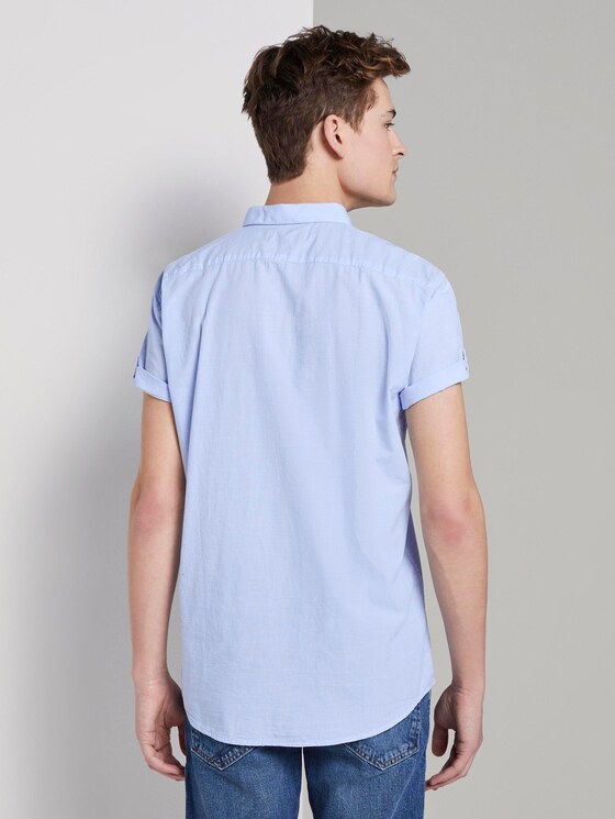 Strukturiertes Kurzarmhemd mit Brusttasche - Männer - light blue slub stripe Strukturiertes Kurzarmhemd mit Brusttasche - Männer - light blue slub stripe - 2 - TOM TAILOR Denim