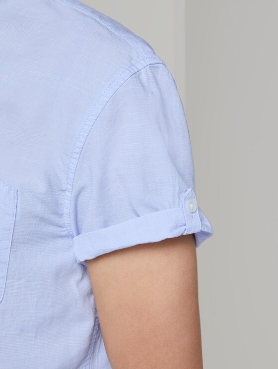 Strukturiertes Kurzarmhemd mit Brusttasche - Männer - light blue slub stripe Strukturiertes Kurzarmhemd mit Brusttasche - Männer - light blue slub stripe - 9 - TOM TAILOR Denim
