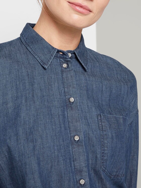 Denim blouse in a loose fit - Women - dark stone wash denim Denim blouse in a loose fit - Women - dark stone wash denim - 9 - TOM TAILOR