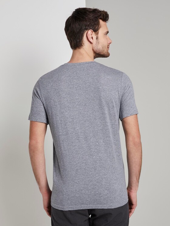 Meliertes T-Shirt mit Print - Männer - blue mocktwist Meliertes T-Shirt mit Print - Männer - blue mocktwist - 2 - TOM TAILOR