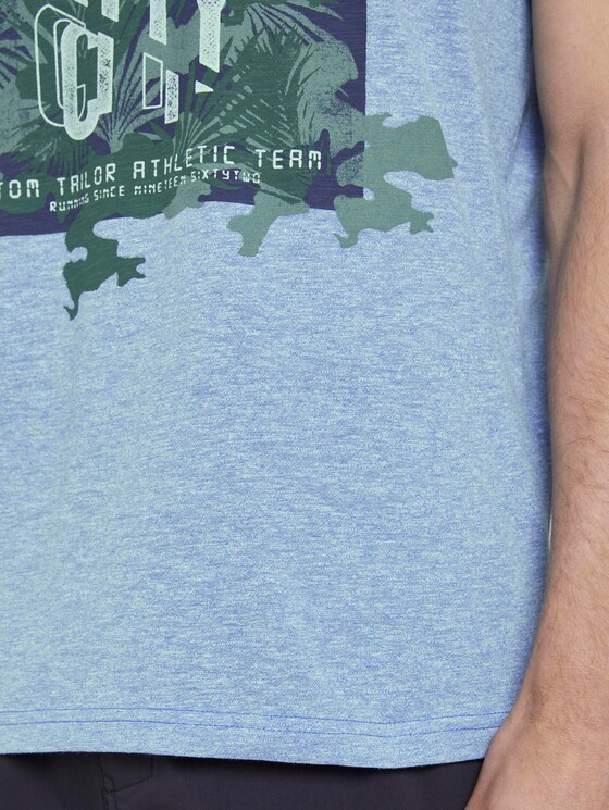 Meliertes T-Shirt mit Print - Männer - blue mocktwist Meliertes T-Shirt mit Print - Männer - blue mocktwist - 10 - TOM TAILOR