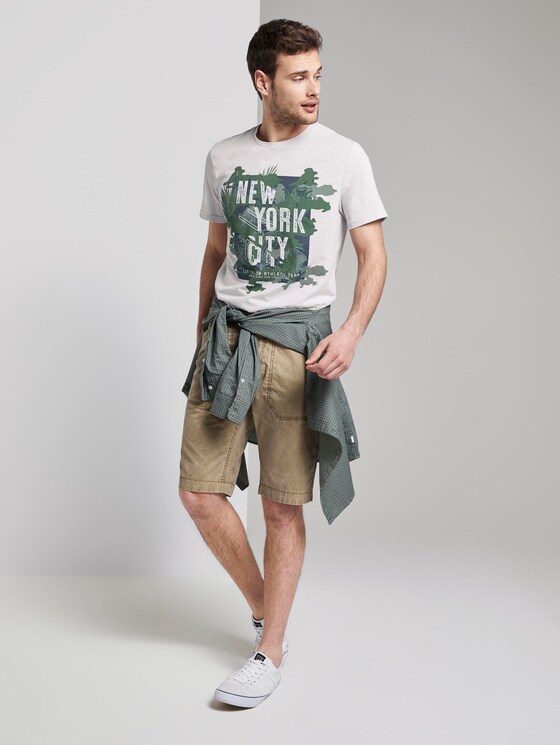 Meliertes T-Shirt mit Print - Männer - grey mocktwist Meliertes T-Shirt mit Print - Männer - grey mocktwist - 3 - TOM TAILOR