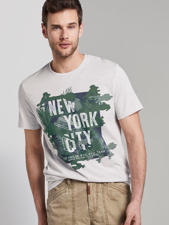Meliertes T-Shirt mit Print - Männer - grey mocktwist Meliertes T-Shirt mit Print - Männer - grey mocktwist - 5 - TOM TAILOR