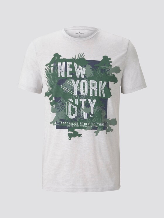 Meliertes T-Shirt mit Print - Männer - grey mocktwist Meliertes T-Shirt mit Print - Männer - grey mocktwist - 7 - TOM TAILOR