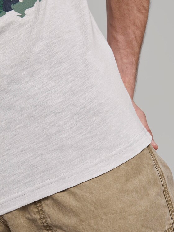 Meliertes T-Shirt mit Print - Männer - grey mocktwist Meliertes T-Shirt mit Print - Männer - grey mocktwist - 9 - TOM TAILOR