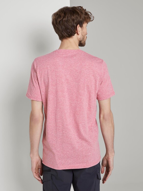 Meliertes T-Shirt mit Print - Männer - wine rose mocktwist Meliertes T-Shirt mit Print - Männer - wine rose mocktwist - 2 - TOM TAILOR