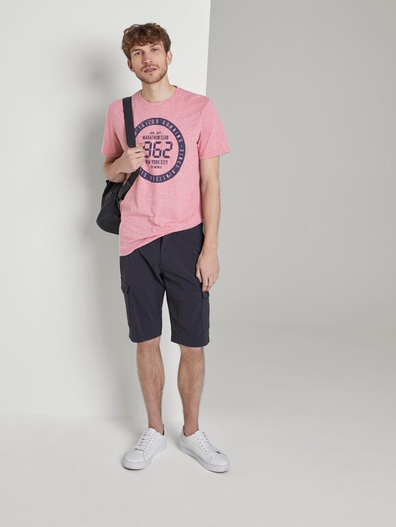 Meliertes T-Shirt mit Print - Männer - wine rose mocktwist Meliertes T-Shirt mit Print - Männer - wine rose mocktwist - 3 - TOM TAILOR