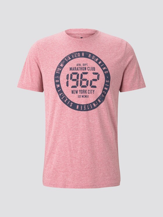 Meliertes T-Shirt mit Print - Männer - wine rose mocktwist Meliertes T-Shirt mit Print - Männer - wine rose mocktwist - 7 - TOM TAILOR