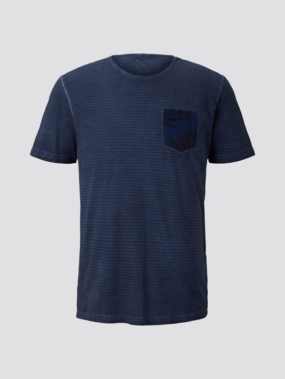 Gestreiftes T-Shirt mit abgesetzter Brusttasche - Männer - Black Iris Blue Gestreiftes T-Shirt mit abgesetzter Brusttasche - Männer - Black Iris Blue - 7 - TOM TAILOR