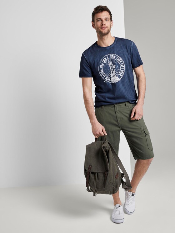 Gestreiftes T-Shirt mit NYC-Print - Männer - Black Iris Blue Gestreiftes T-Shirt mit NYC-Print - Männer - Black Iris Blue - 3 - TOM TAILOR