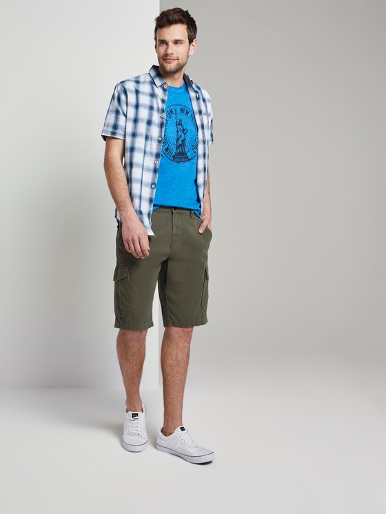 Gestreiftes T-Shirt mit NYC-Print - Männer - Electric Teal Blue Gestreiftes T-Shirt mit NYC-Print - Männer - Electric Teal Blue - 3 - TOM TAILOR