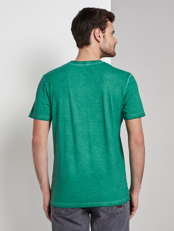 Gestreiftes T-Shirt mit NYC-Print - Männer - rich meadow green Gestreiftes T-Shirt mit NYC-Print - Männer - rich meadow green - 2 - TOM TAILOR