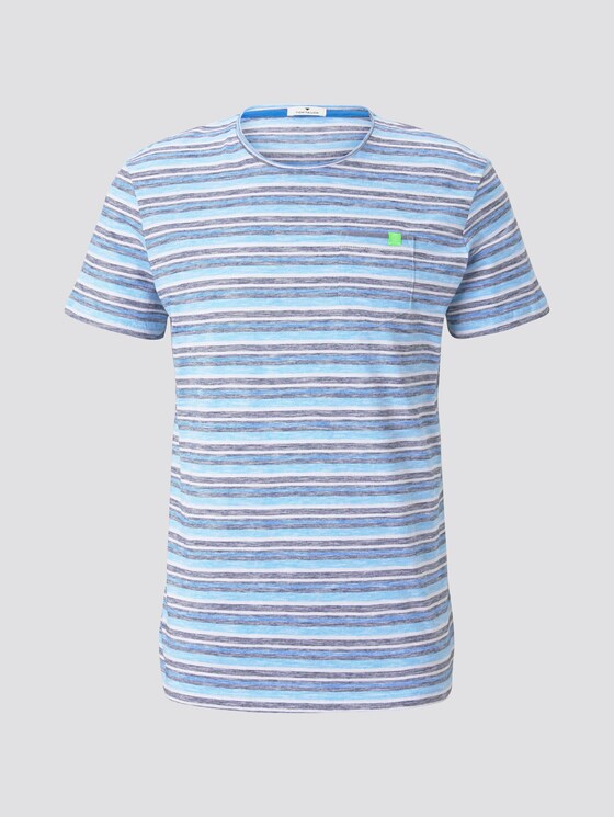 Bunt gestreiftes T-Shirt mit Brusttasche - Männer - blue multi fine stripe Bunt gestreiftes T-Shirt mit Brusttasche - Männer - blue multi fine stripe - 7 - TOM TAILOR