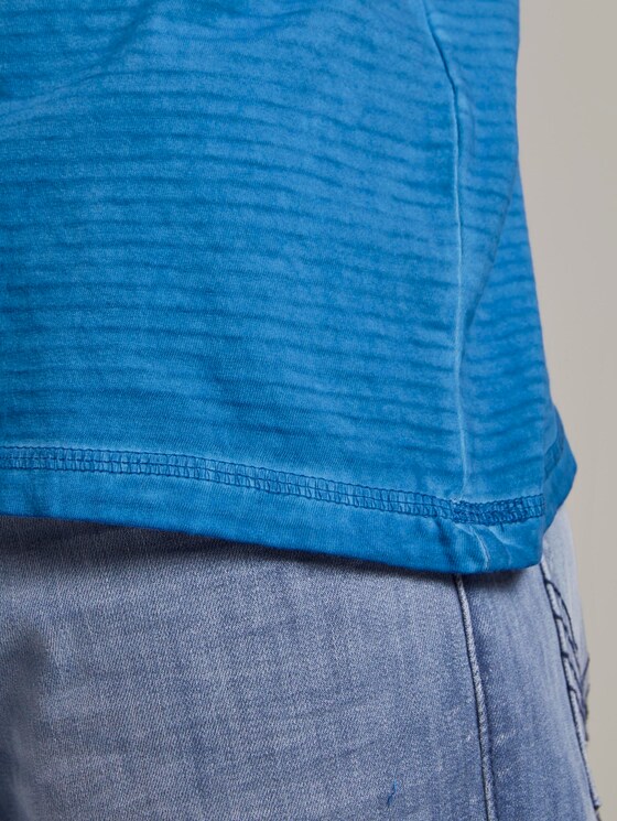 Gestreiftes Henley-T-Shirt mit Logo-Stickerei - Männer - Electric Teal Blue Gestreiftes Henley-T-Shirt mit Logo-Stickerei - Männer - Electric Teal Blue - 10 - TOM TAILOR