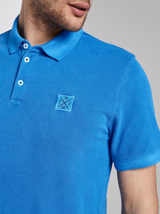 Poloshirt mit Logo-Patch - Männer - Electric Teal Blue Poloshirt mit Logo-Patch - Männer - Electric Teal Blue - 10 - TOM TAILOR