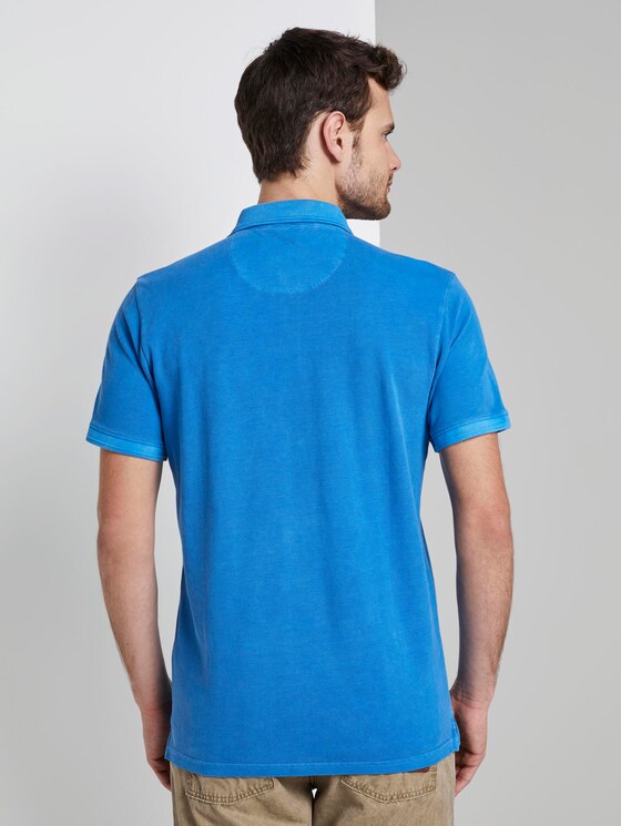 Poloshirt mit Logo-Patch - Männer - Electric Teal Blue Poloshirt mit Logo-Patch - Männer - Electric Teal Blue - 2 - TOM TAILOR
