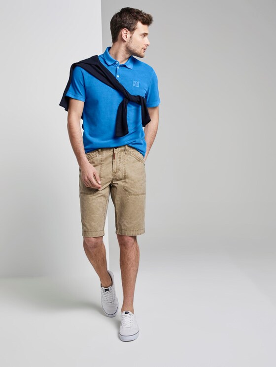 Poloshirt mit Logo-Patch - Männer - Electric Teal Blue Poloshirt mit Logo-Patch - Männer - Electric Teal Blue - 3 - TOM TAILOR