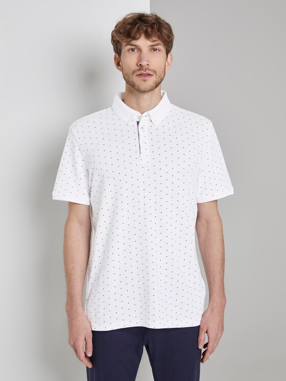 Poloshirt mit Allover-Print - Männer - White Poloshirt mit Allover-Print - Männer - White - 1 - TOM TAILOR