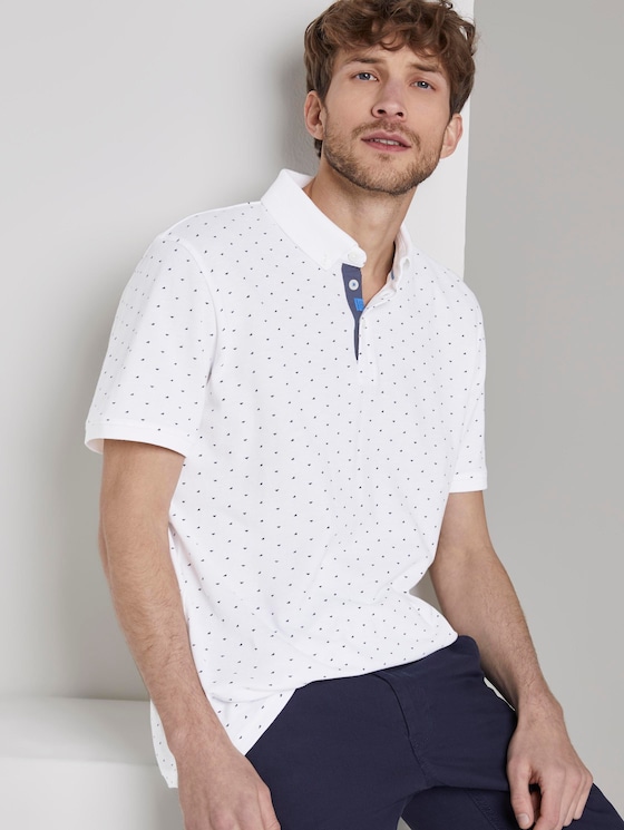 Poloshirt mit Allover-Print - Männer - White Poloshirt mit Allover-Print - Männer - White - 5 - TOM TAILOR