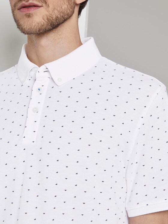 Poloshirt mit Allover-Print - Männer - White Poloshirt mit Allover-Print - Männer - White - 9 - TOM TAILOR