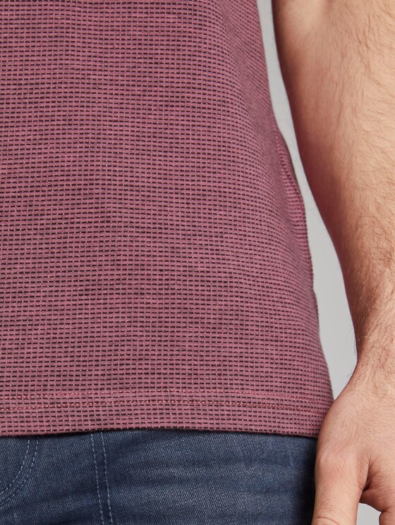 Strukturiertes Poloshirt mit Kontrastelementen - Männer - wine rose birdseye melange Strukturiertes Poloshirt mit Kontrastelementen - Männer - wine rose birdseye melange - 10 - TOM TAILOR