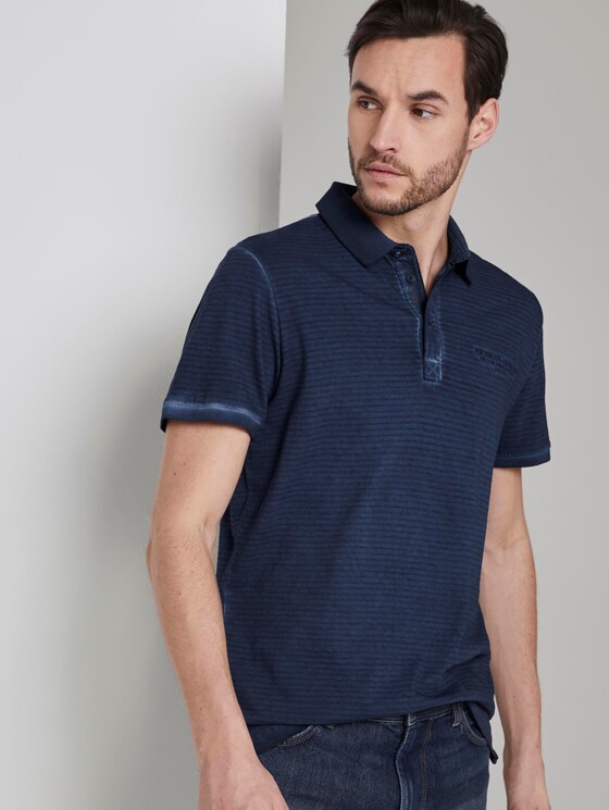Gestreiftes Poloshirt mit kleiner Stickerei - Männer - Black Iris Blue Gestreiftes Poloshirt mit kleiner Stickerei - Männer - Black Iris Blue - 5 - TOM TAILOR
