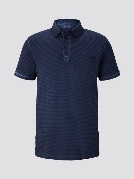 Gestreiftes Poloshirt mit kleiner Stickerei - Männer - Black Iris Blue Gestreiftes Poloshirt mit kleiner Stickerei - Männer - Black Iris Blue - 7 - TOM TAILOR