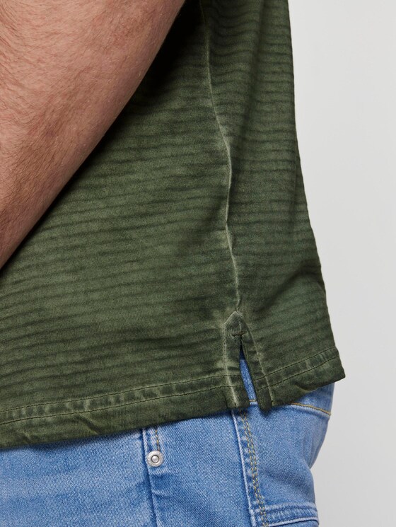 Gestreiftes Poloshirt mit kleiner Stickerei - Männer - Olive Night Green Gestreiftes Poloshirt mit kleiner Stickerei - Männer - Olive Night Green - 9 - TOM TAILOR